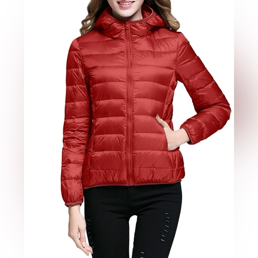 Szza youth size XXL hooded puffer jacket with two front zip pockets - Picture 1 of 12